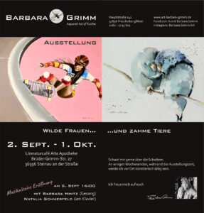 Read more about the article Kunstausstellung „wilde Frauen… und zahme Tiere“ in Steinau