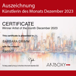 Read more about the article Auszeichnung: Künstlerin des Monats Dezember 2023