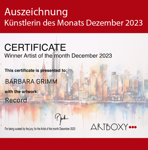 You are currently viewing Auszeichnung: Künstlerin des Monats Dezember 2023